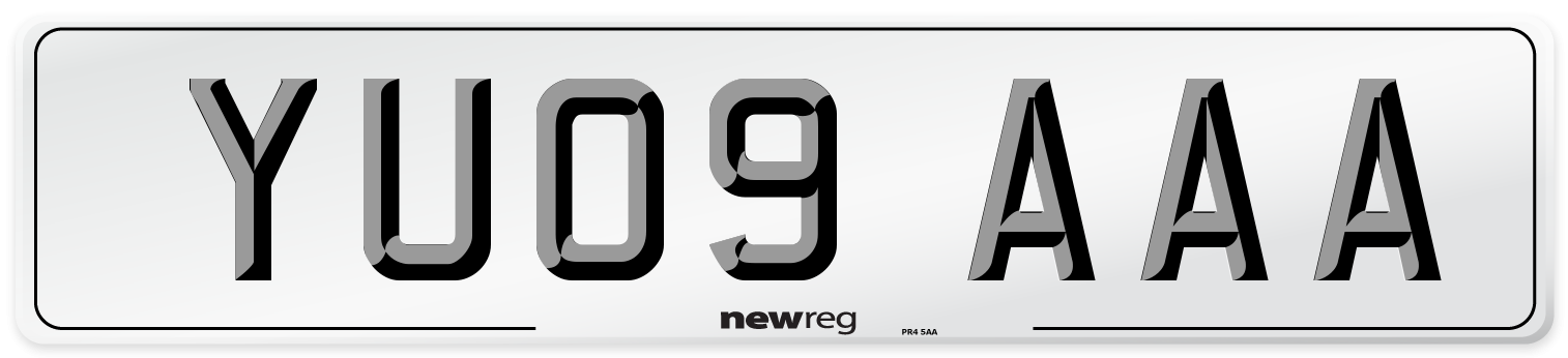 YU09 AAA Number Plate from New Reg